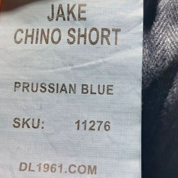 NWT DL1961 Men's Designer Light Flat Front Jake Chino Shorts Deep Blue Size 35 - Picture 14 of 15